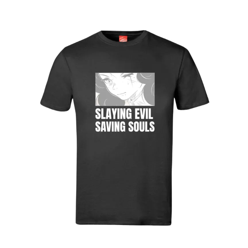 Slaying Evil Saving Souls Cotton T-Shirt