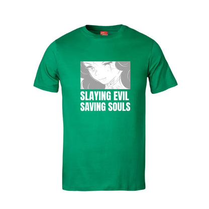 Slaying Evil Saving Souls Cotton T-Shirt