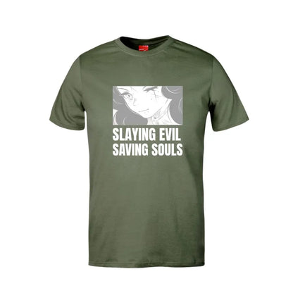 Slaying Evil Saving Souls Cotton T-Shirt