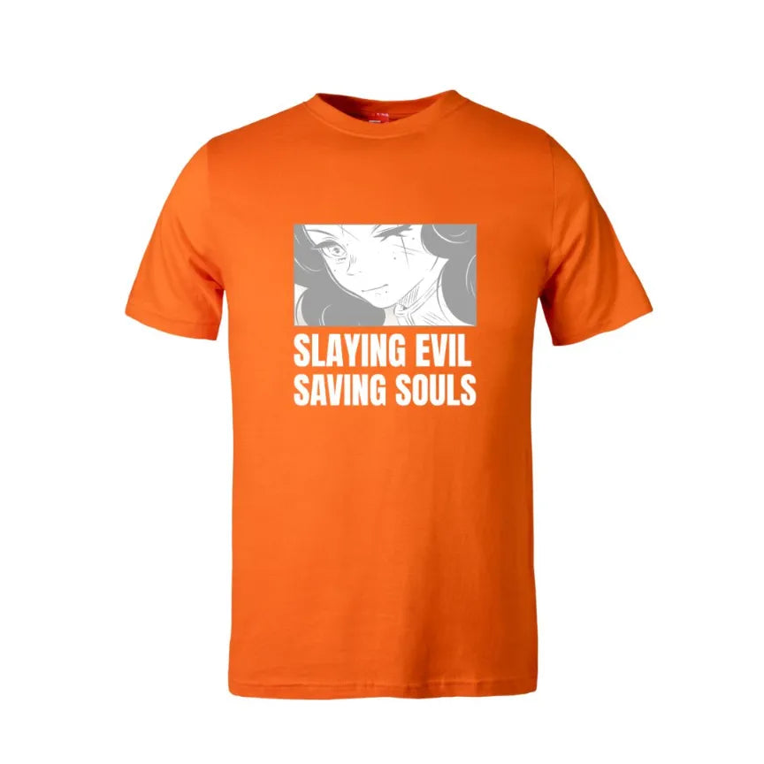 Slaying Evil Saving Souls Cotton T-Shirt
