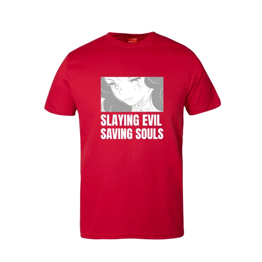 Slaying Evil Saving Souls Cotton T-Shirt