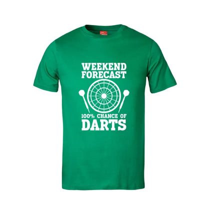Weekend Forecast 100% Chance Of Darts Cotton T-Shirt