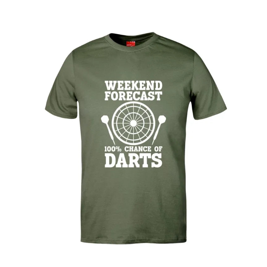 Weekend Forecast 100% Chance Of Darts Cotton T-Shirt