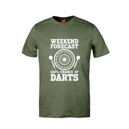 Weekend Forecast 100% Chance Of Darts Cotton T-Shirt